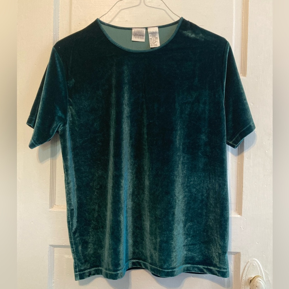 Vintage Jason Maxwell Teal Velvet Blouse